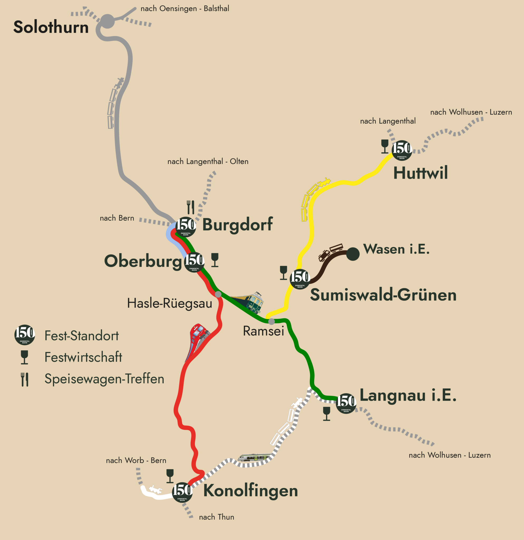 Übersichtskarte Extrazüge